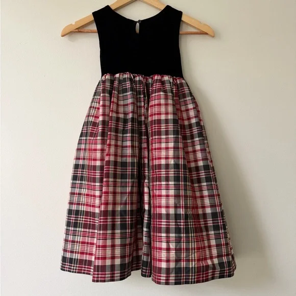 Girls Holiday Christmas Dress Velvet Plaid Size 5 Dressy Family Pictures - Picture 4 of 8